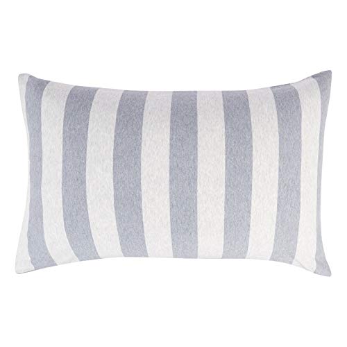 AmazonBasics - Juego de funda nórdica para edredón, diseño de rayas anchas, 220 x 250 cm / 50 x 80 cm, Azul Claro