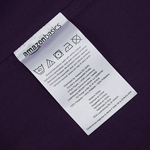 AmazonBasics - Juego de fundas de edredón y de almohada de microfibra, 220 x 250 cm + 2 fundas 50 x 80 cm - Ciruela