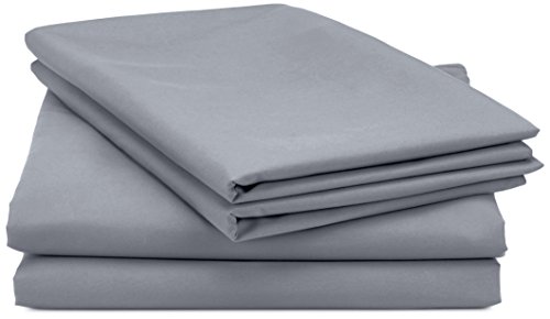 AmazonBasics - Juego de fundas de edredón y de almohada de microfibra, 230 x 220 cm + 2 fundas 50 x 80 cm - Gris oscuro