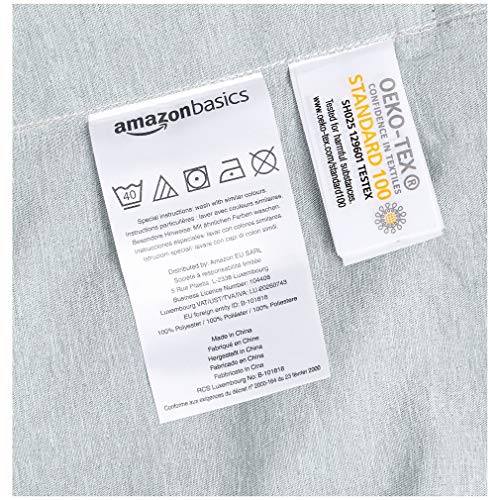 AmazonBasics - Juego de ropa de cama con funda de edredón, de microfibra, 260 x 220 cm, Azul (Cool Aqua)