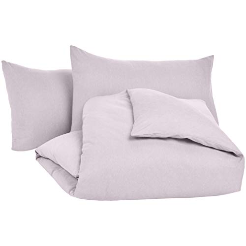 AmazonBasics - Juego de ropa de cama con funda de edredón, de microfibra, 260 x 220 cm, Morado (Purple Dusk)