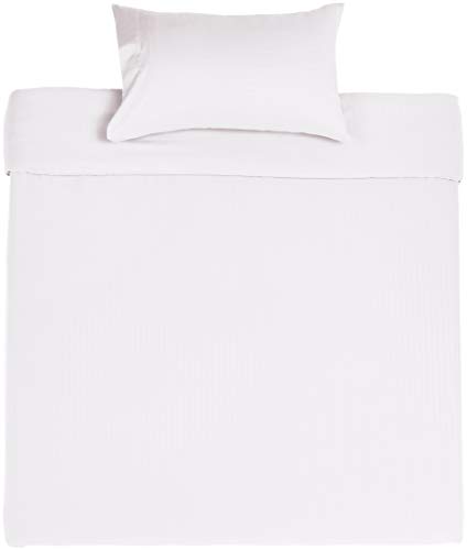 AmazonBasics - Juego de ropa de cama con funda nórdica de microfibra y 1 funda de almohada - 135 x 200 cm, blanco brillante