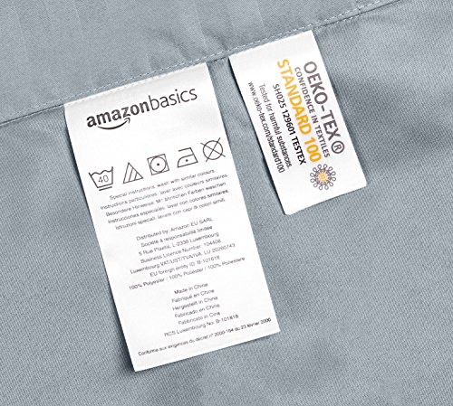 AmazonBasics - Juego de ropa de cama con funda nórdica de microfibra y 2 fundas de almohada - 200 x 200 cm, gris scuro