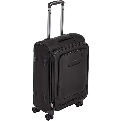 AmazonBasics - Maleta con ruedas de calidad superior, expandible, con lados blandos y cierre con candado TSA, 53 cm, Negro