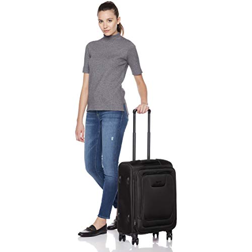AmazonBasics - Maleta con ruedas de calidad superior, expandible, con lados blandos y cierre con candado TSA, 53 cm, Negro