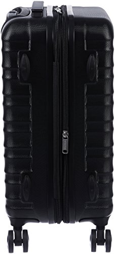 AmazonBasics - Maleta de viaje rígida giratoria - 55 cm, Tamaño de cabina, Negro