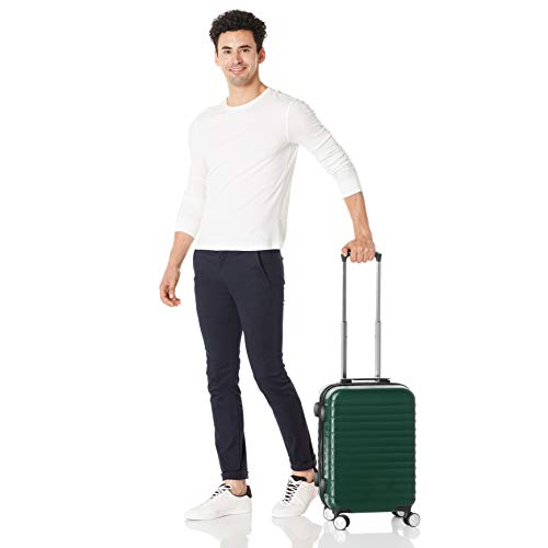 AmazonBasics - Maleta rígida giratoria prémium de 55 cm, verde