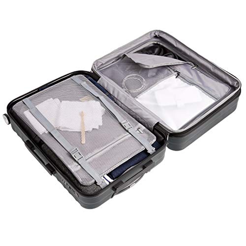 AmazonBasics - Maleta rígida giratoria prémium de 68 cm, gris