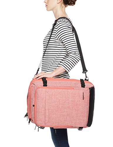 AmazonBasics - Mochila compacta de viaje, Rojo, para viajes de fin de semana