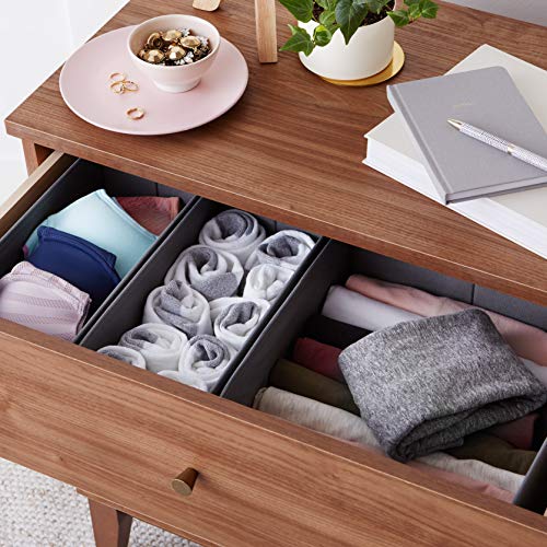 AmazonBasics – Organizadores para ropa para cajón, Juego de 6 unidades