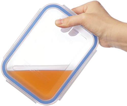 AmazonBasics - Recipientes de cristal para alimentos, con cierre 14 piezas (7 envases + 7 tapas), sin BPA