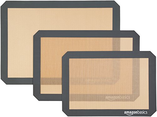 AmazonBasics - Tapete de silicona para hornear, juego de 3 unidades