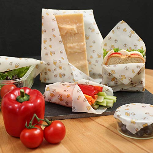 Amazy Envoltorio cera de abeja natual 100% (Rollo) | Alternativa sostenible al papel de aluminio y papel albal - Para frutas, verduras, pan, queso y otros alimentos | Rollo certificado por la LFGB.