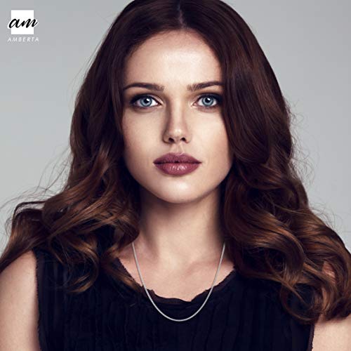 Amberta® Joyería - Collar - Fina Plata De Ley 925 - Cadena de Frenar - 1.1 mm - 36 40 45 50 55 60 cm (45cm)