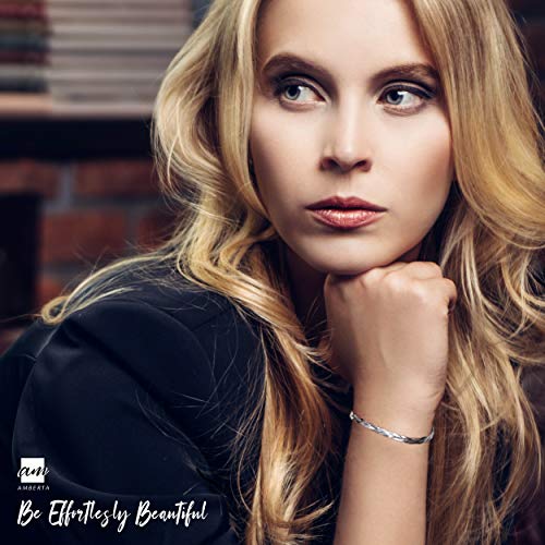 Amberta® Joyería - Pulsera - Fina Plata De Ley 925 - Cadena de Herringbone - 5 mm - 19 cm (19cm)