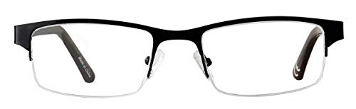 Amcedar 5-pack Gafas de lectura Hombres Medio Marco Estilo Acero Inoxidable Materiales Metal Bisagras de Resorte incluye Gafas sol de Lectura +1.75