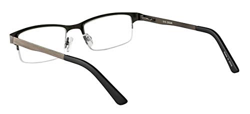 Amcedar 5-pack Gafas de lectura Hombres Medio Marco Estilo Acero Inoxidable Materiales Metal Bisagras de Resorte incluye Gafas sol de Lectura +2.00