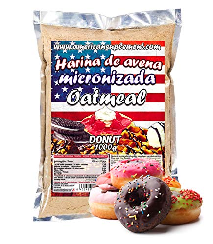American Suplement - 1000 gr - Harina de Avena Integral, ideal para tortitas, batidos, bizcochos y magdalenas (DONUT)
