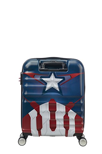 American Tourister Disney Wavebreaker Marvel - Maleta, Cuatro Ruedas, Multicolor (Captain America Close-Up), S (55cm-36L)
