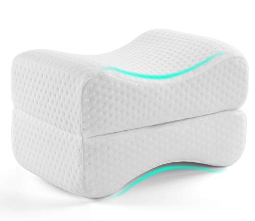 AMERIERGO Almohada de espuma viscoelástica para rodillas, Espalda, Caderas, Alivio para el dolor de piernas, adecuada para personas que duermen de lado, mujeres embarazadas