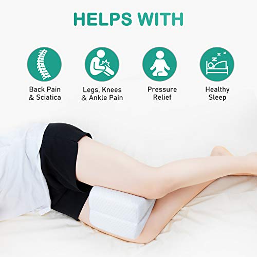 AMERIERGO Almohada de espuma viscoelástica para rodillas, Espalda, Caderas, Alivio para el dolor de piernas, adecuada para personas que duermen de lado, mujeres embarazadas