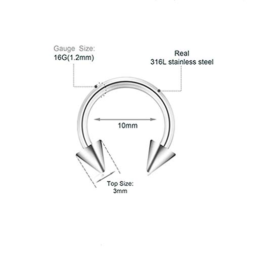 Amery house 5 Pares 10mm Bola Pendientes de Aro Pequeños de Acero Inoxidable Quirúrgico Aro Nariz Piercing Oreja Cartilago Helix Aro Aretes Oreja Piercing para la Oreja Hombre Mujer Plata Negro Dorado