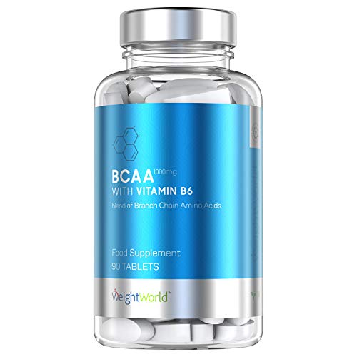 Aminoácidos BCAA Cápsulas Dosis 1000mg por Cápsula | Suplemento Deportivo de Proteinas Crecimiento Muscular, Aumenta Testosterona, Con Leucina, Isoleucina, Valina y Vitamina B6, 90 Cápsulas