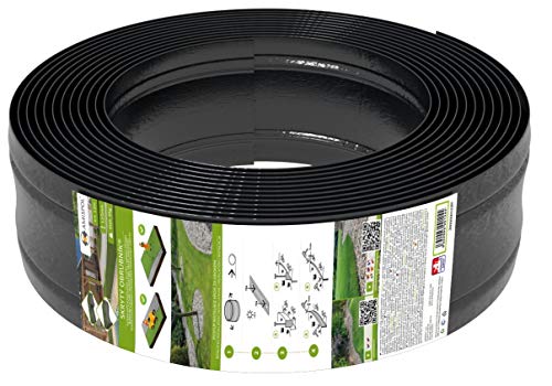 AMISPOL® Flexible Borde de Jardín, Bordillo Escondido 125/4 mm, Longitud 12 m