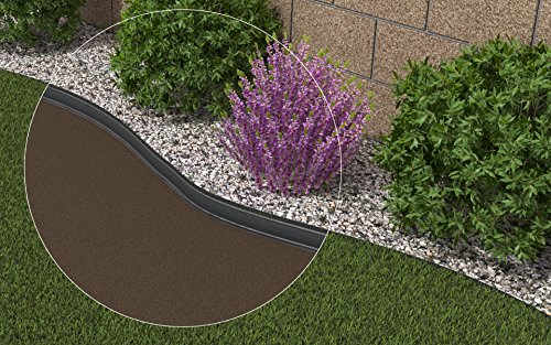 AMISPOL® Flexible Borde de Jardín, Bordillo Escondido 125/4 mm, Longitud 12 m