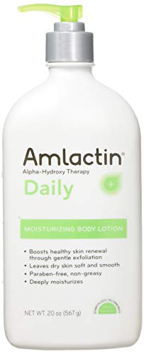 Amlactin 12% Lactic Acid Alpha-Hydroxy Therapy Moisturizing Body Lotion, Fragrance Free, Non-Greasy (Large 20-Ounce Bottle)