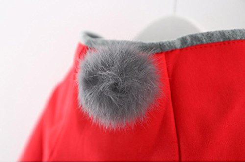 Amlaiworld Abrigos Bebé, Bebés niñas otoño Invierno Abrigo Chaqueta Gruesa Ropa Caliente 0-4 Años (Tamaño:3-4 Años, Rojo)