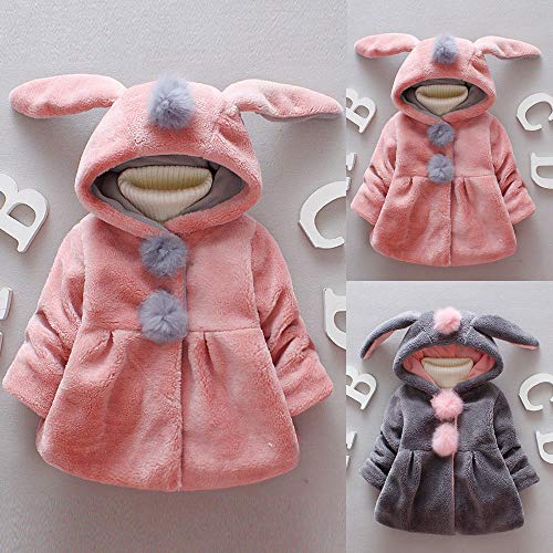 Amlaiworld Abrigos Bebe niñas,Chaqueta con Capucha de Orejas de Conejo de Venonat para niños niñas Bebé Ropa Bebé Otoño Invierno Grueso Capa Abrigos para Bebés Niña Recién Nacido