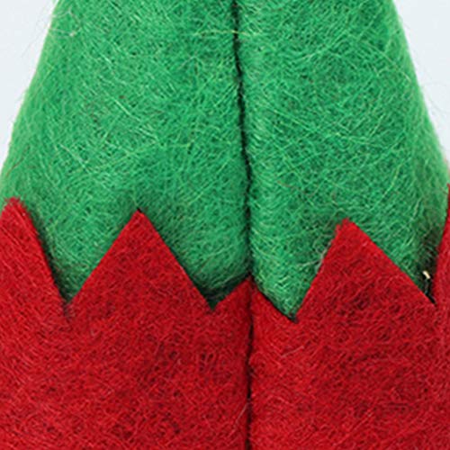 Amosfun 36 Piezas Mini Sombrero de Navidad Gorro de Elfo Sombrero de Piruleta Dulces Bolsa de Botellas de Vino Navidad Decoración de Mesa Accesorio de Navidad