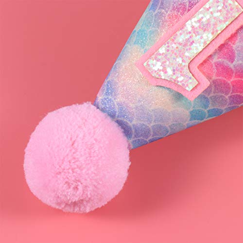 Amosfun - Sombreros de Cola de Sirena con Purpurina para Fiestas de Primer cumpleaños para niños
