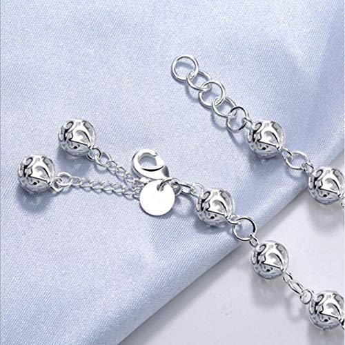 AMTBBK 925 Pulsera De Plata, Pulsera Hueco Esférico Pulsera De Mujer Mejor Regalo De Joyería De Accesorios, Adecuados para Diversas Ocasiones