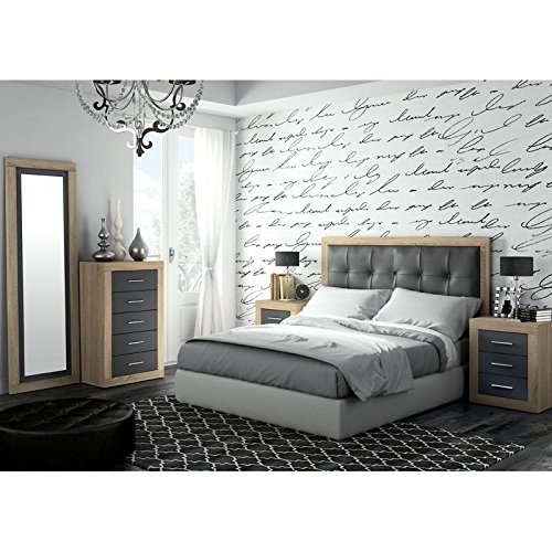 AMUEBLA Dormitorio DE Matrimonio Color Cambrian Combinado con Grafito