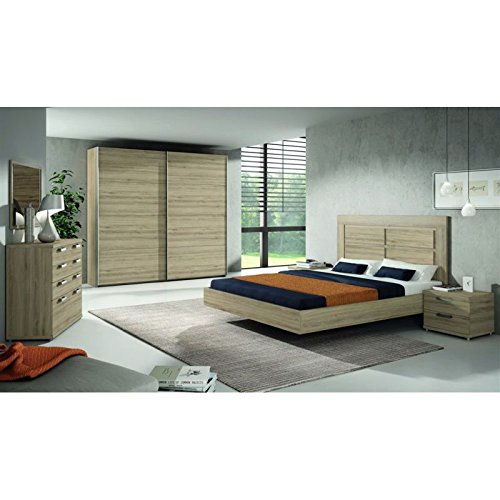AMUEBLA Dormitorio Matrimonio Color Roble Natural