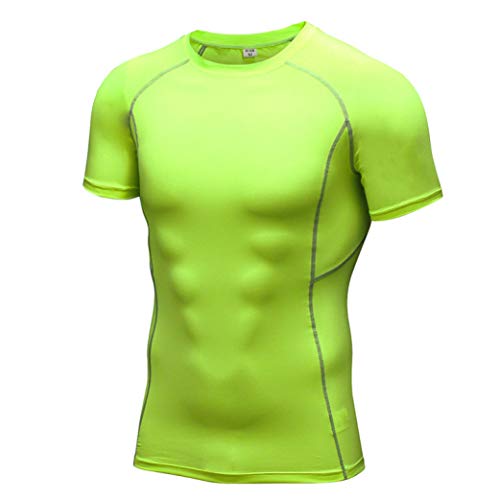 AMURAO Hombres Camiseta de compresión Pantalones Deportivos de Secado rápido Traje Ropa Deportiva elástica Gimnasio Ropa Deportiva