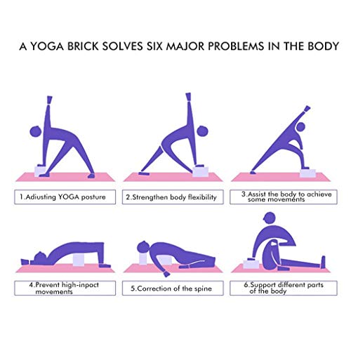 Amycute 3 Piezas Set de Yoga Bloques de Yoga y Correa para Yoga para apoyar y Mejorar Las posturas y la flexibilidad para Hacer Ejercicios en Casa