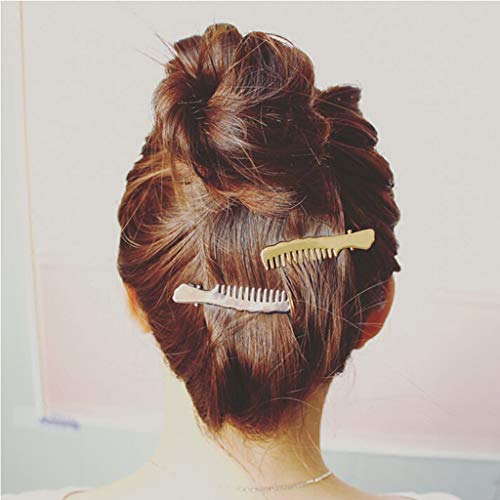 Amycute 8 pcs Pinza de Pelo Creativa, Peine, Tijeras y Hojas Horquillas de Metal para novia mujeres y niñas accesorios para el pelo para bodas y fiestas