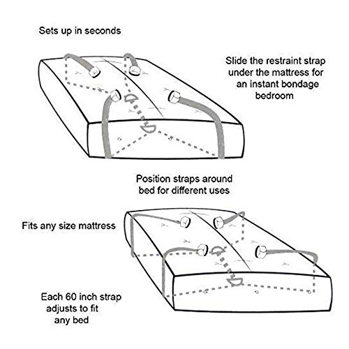AMZ-Mall Correas de Juguetes de sujeción de Cama para Parejas Set Juego de 4 Piezas