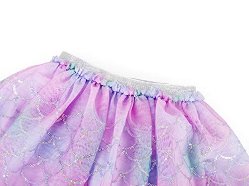 AmzBarley Sirena Falda Diadema Fiesta Princesa Sirenita Disfraz Niña Vestido Ropa Cumpleaños Navidad Cosplay Halloween Carnaval Bautizo 5-6 Años