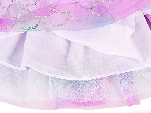 AmzBarley Sirena Falda Diadema Fiesta Princesa Sirenita Disfraz Niña Vestido Ropa Cumpleaños Navidad Cosplay Halloween Carnaval Bautizo 5-6 Años