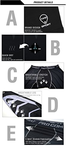 AMZSPORT Sports Hombres UX medio frío medias de Compresión Baselayer Leggings pieles térmicas Pro pantalones de entrenamiento para toda la temporada l