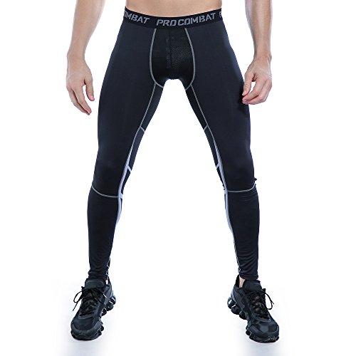 AMZSPORT Sports Hombres UX medio frío medias de Compresión Baselayer Leggings pieles térmicas Pro pantalones de entrenamiento para toda la temporada l