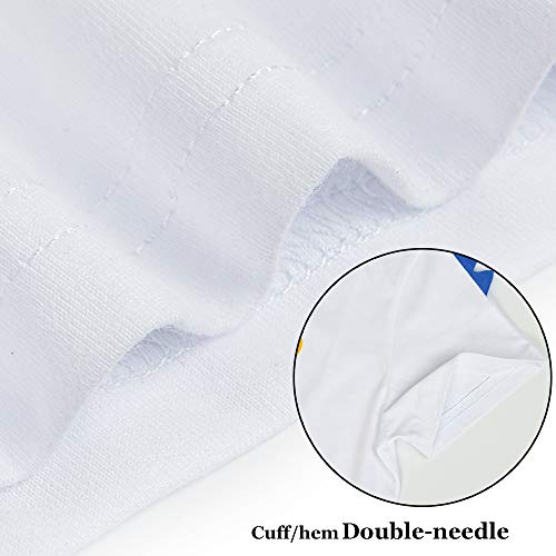 AMZTM 4 Años Camiseta de Manga Corta Dinosaur Cumpleaños - Niños Top Shirt Dinosaurio Cumpleaños Fiesta 100% algodón T-Rex Bordado Gráfico T Shirt (Blanco, 4años-120)