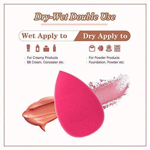 Anbber Componga la esponja, la esponja de maquillaje, las esponjas de base de Blender, la licuadora de belleza, 1 paquete (1 * 6 piezas) para Foundation Powder Cream Liquid, etc, con caja de regalo