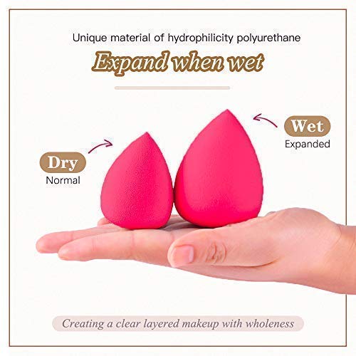 Anbber Componga la esponja, la esponja de maquillaje, las esponjas de base de Blender, la licuadora de belleza, 1 paquete (1 * 6 piezas) para Foundation Powder Cream Liquid, etc, con caja de regalo