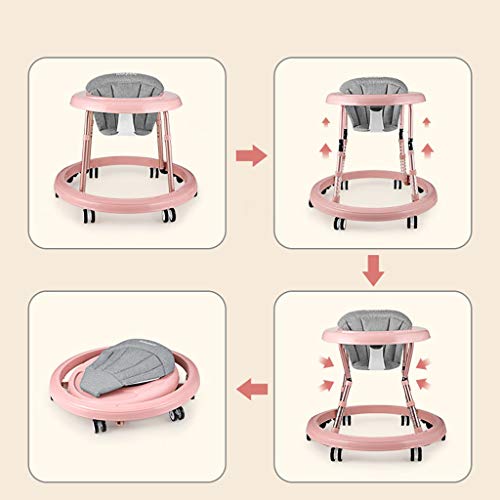 Andador Para Bebés Trolley Para Caminar Anti-o-piernas Rollover Multifunción Plegable Ajustable Por 6-18 Meses Bebé Infantil Niño Y Niña D