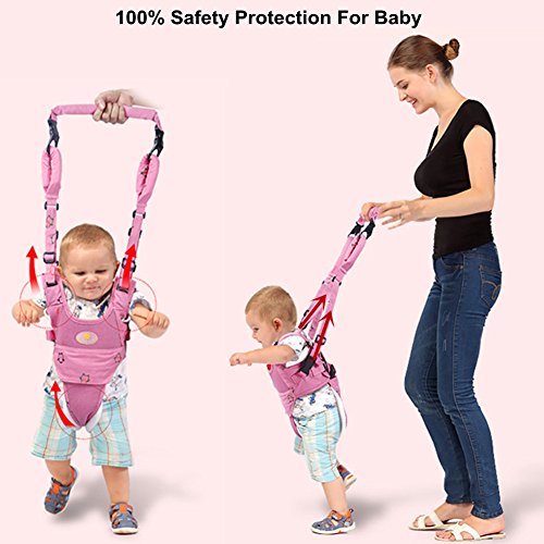 Andador Toddler Walking Assistant, Autbye De pie y caminando Aprendizaje Ayudante Para bebé, 4 en 1 funcional Arnés para caminar de seguridad Walker para bebé 7-24 meses (rosado)